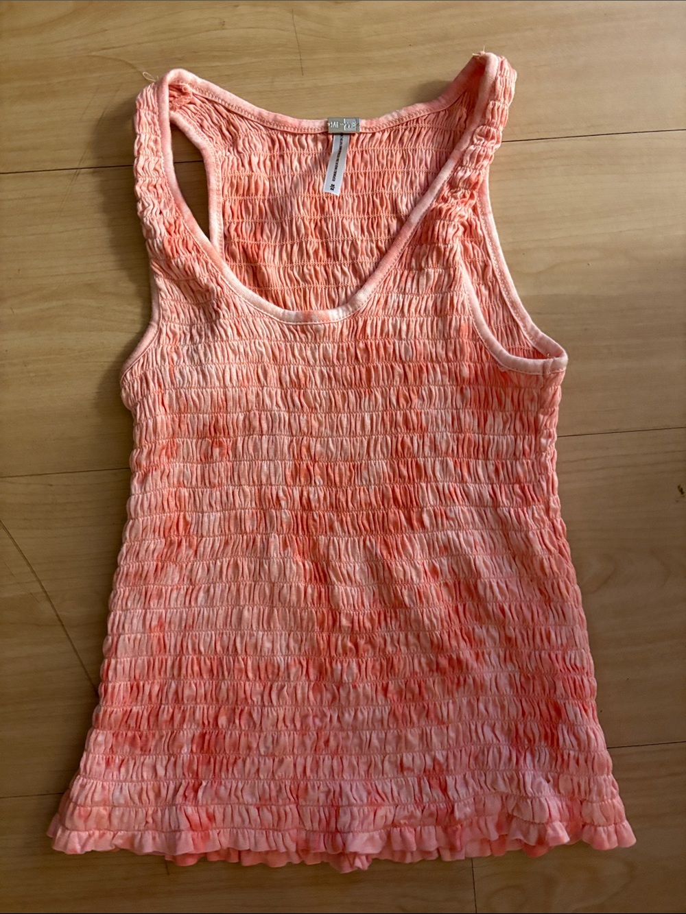 ME+EM Coral Pink Smocked Tank Top
